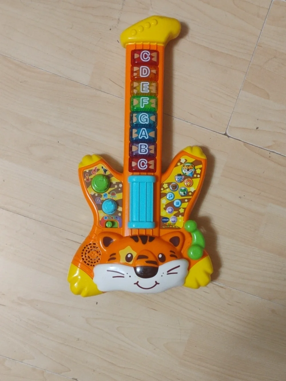 Orange Tiger Kids Musical Guitar Toy with Rainbow Keys